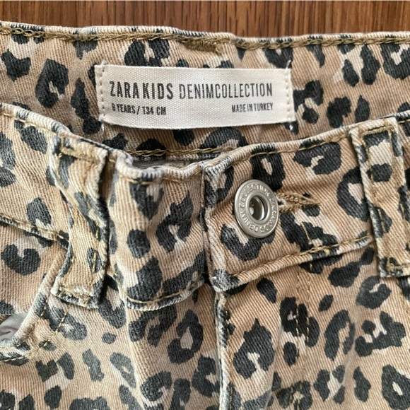 ZARA Girls Leopard Pants size 9 years leopard‎ jeans - Picture 2 of 6